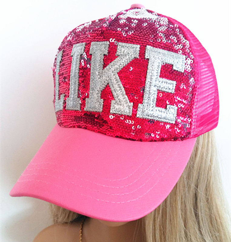 Sequins Embroidery Sport Cap Baseball Cap Mesh Hat