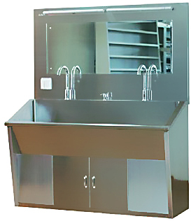 Thr-Ss027 Medical Stainless Steel Scrub Sink for Two Persons