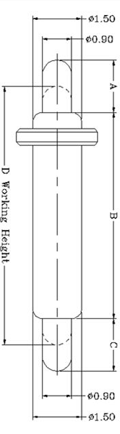 Double-Ended Spring Loaded Brass Contact Pin (no welding needed)