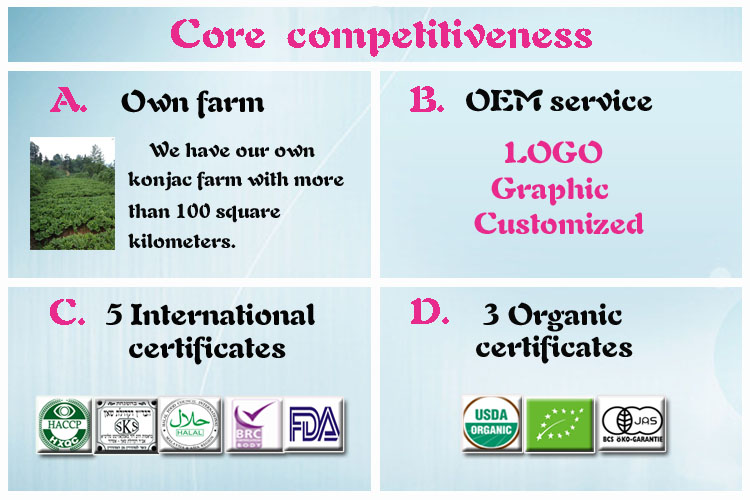 Bio Shirataki Noodles with Ec, Jas, Nop Certificates