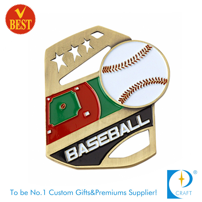 Design Iron Baking Varnish Hollow out Baseball Medal at Factory Price