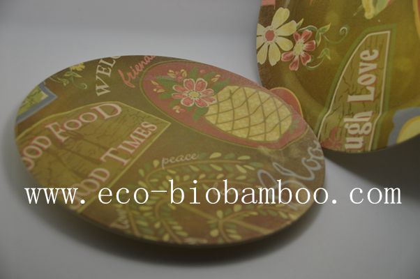 (BC-P1008) Hot-Sell Natural Eco Bamboo Fiber Plate with Printed