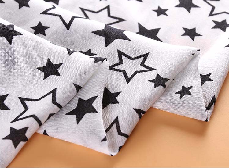 Five Stars Pattern 100 Viscose Rayon Fabric for Shirt/Blouse /Dress