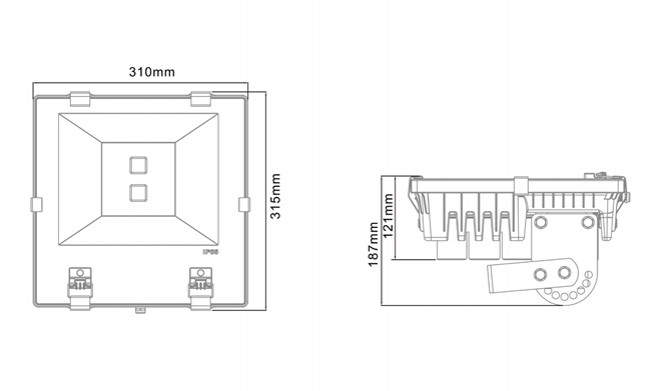 IP65 LED Flood Light 120W Pure White Cool White AC85-265V