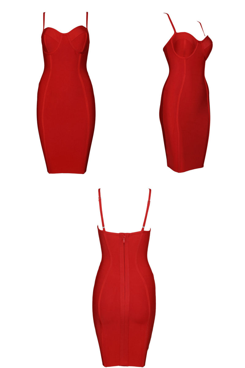 Red Dress Slip Dress Mini Bandage Dress Bodycon Dress