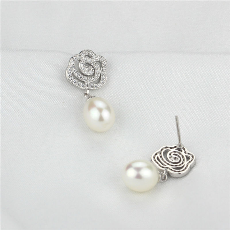 Drop Shape Real Pearl Earring AAA 8-9mm Freshwater Pearl Earring Jewel