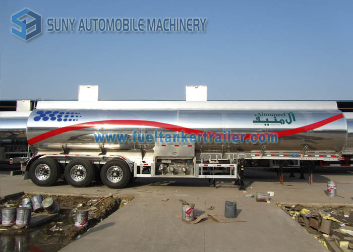 40000L Shiny Aluminum 3 Axle Tank Truck Trailer