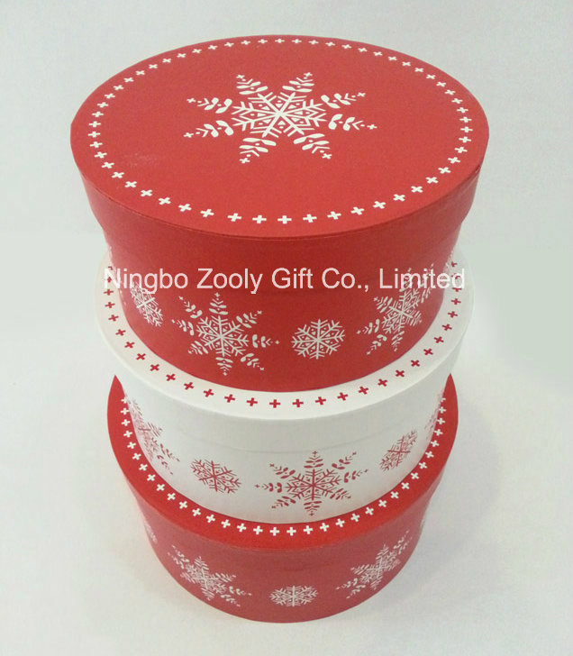 Christmas Snow Printing Round Gift Box Sets