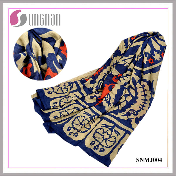 Elegant Totem Art Pattern Shawl Scarf Turkey Cotton Scarf (SNMJ004)