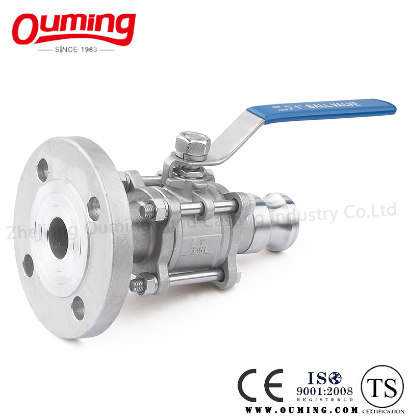 3 Piece F Type Quick Coupling Stainless Steel Ball Valve