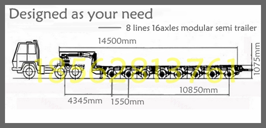 120tons to 300t Heavy Duty Hydraulic Detachable Gooseneck Semi Modular Trailer