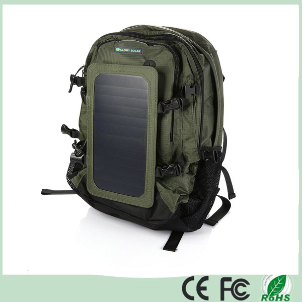 35L 6.5W Army Green Outdoor Solar Backpack Solar Charger Back Pack Bag with Removable Solar Panel for Cell Phones / 5V Devices (SB-168)