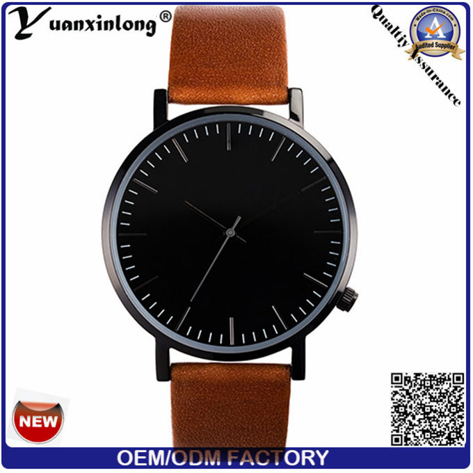 Yxl-342 Customized Logo Stainless Steel Leather Quartz Watch Luxury Men Watches Simple Design Fashion Vogue Wrist Watch Mens