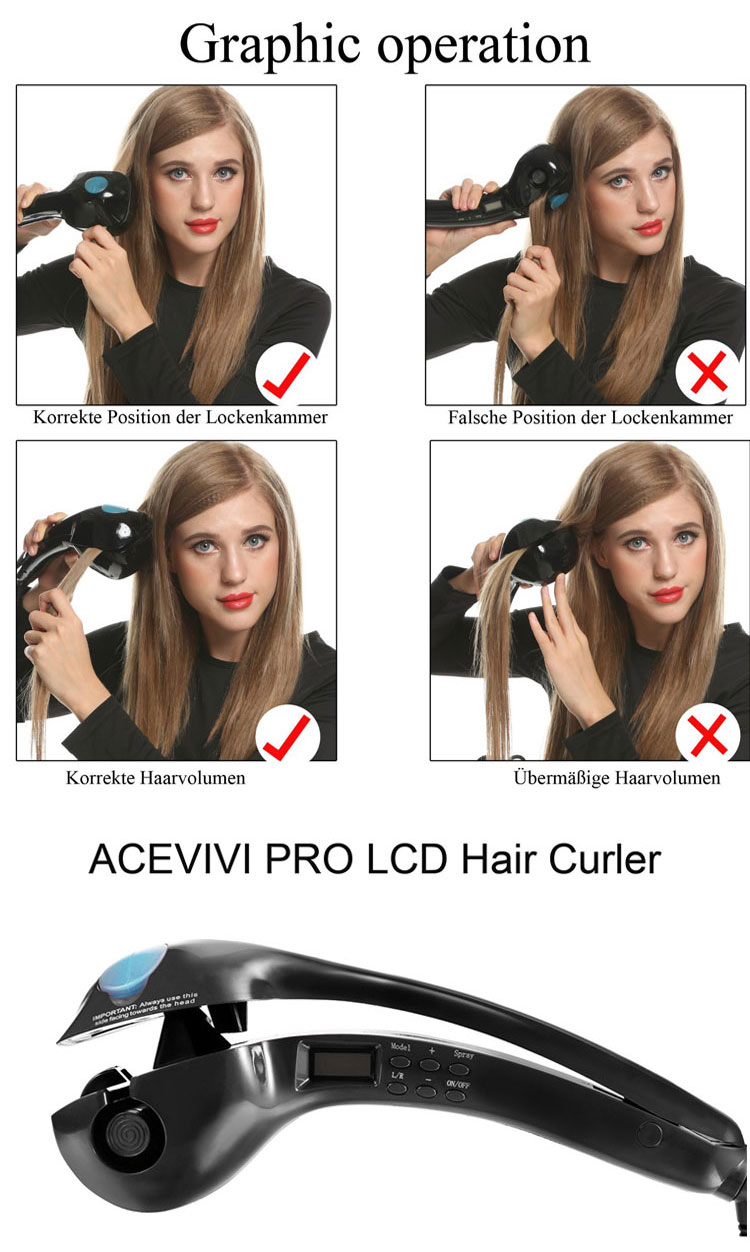 Newest LCD Hair Curler with Steam Hair Care Function