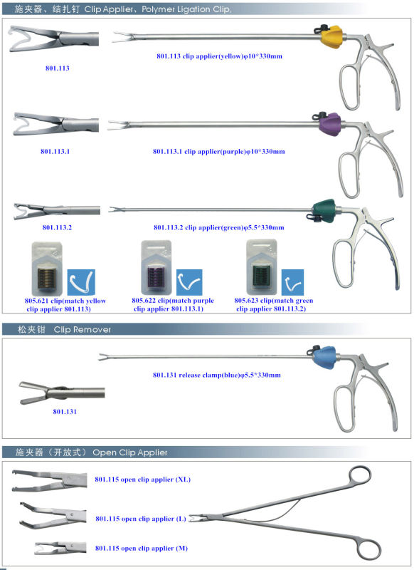 Surgical Laparoscopic ABS Plastic Polymer Ligation Clip Clamp Applier Applicator Hem-O-Lok