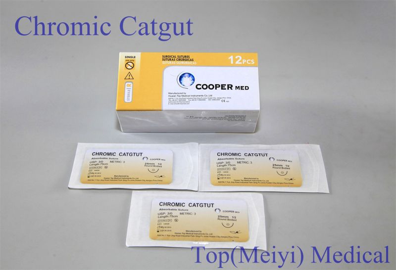 Surgical Suture with Needle -- Chromic Catgut Surgical Suture