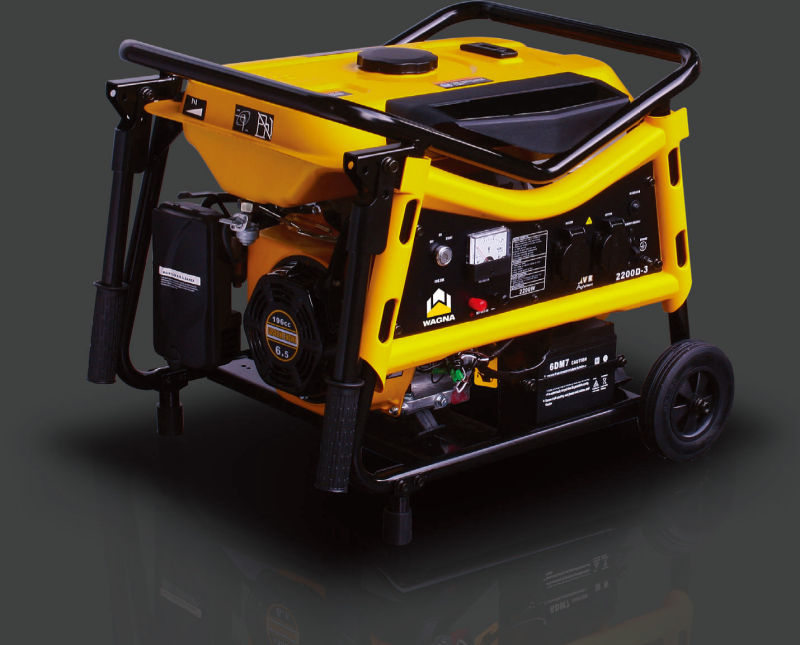 Air-Cooled 2.2kVA Portable Open Type Petrol Generator.