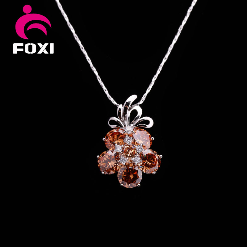 Agate Cubic Zirconia Fashion Pendant Jewelry Necklace