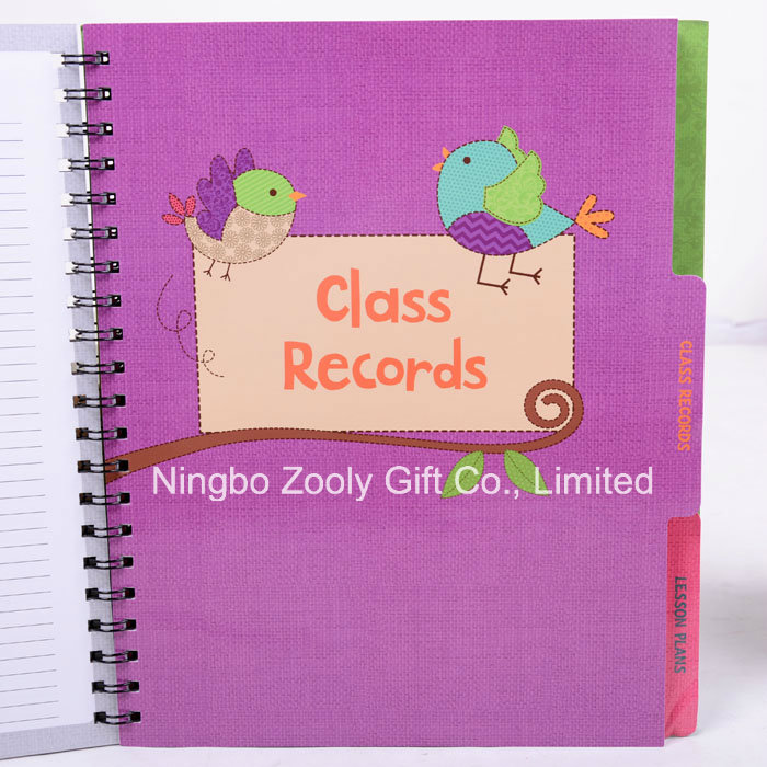 Wholesale Custom Printing Lesson Plan & Record Book / Child Lesson Planner Notebooks with Index Dividers