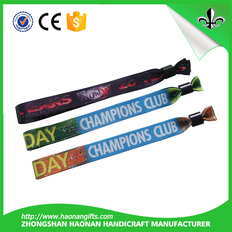 One Time Use Lock for Woven Custom Fabric Wristband