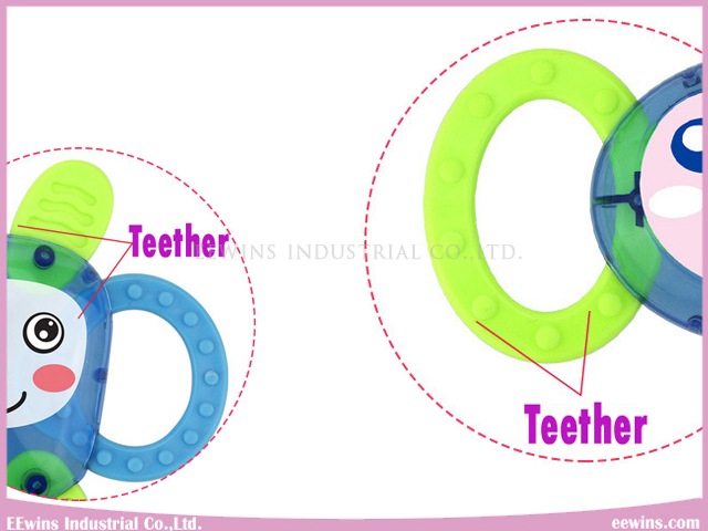 Baby Rattle Plastic Toys with Teether for Baby