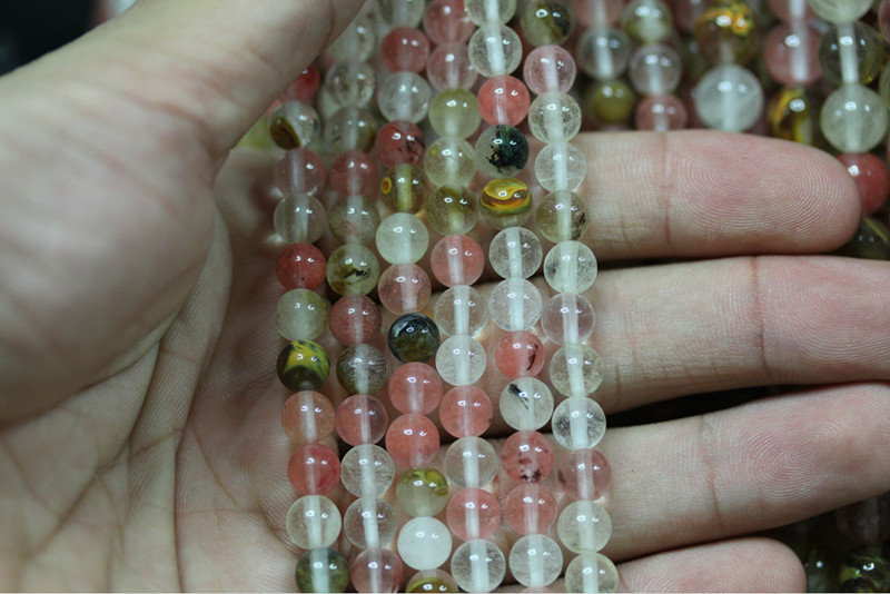 New Arrival Natural Quartz Loose Strand Watermelon Crystal Beads Set