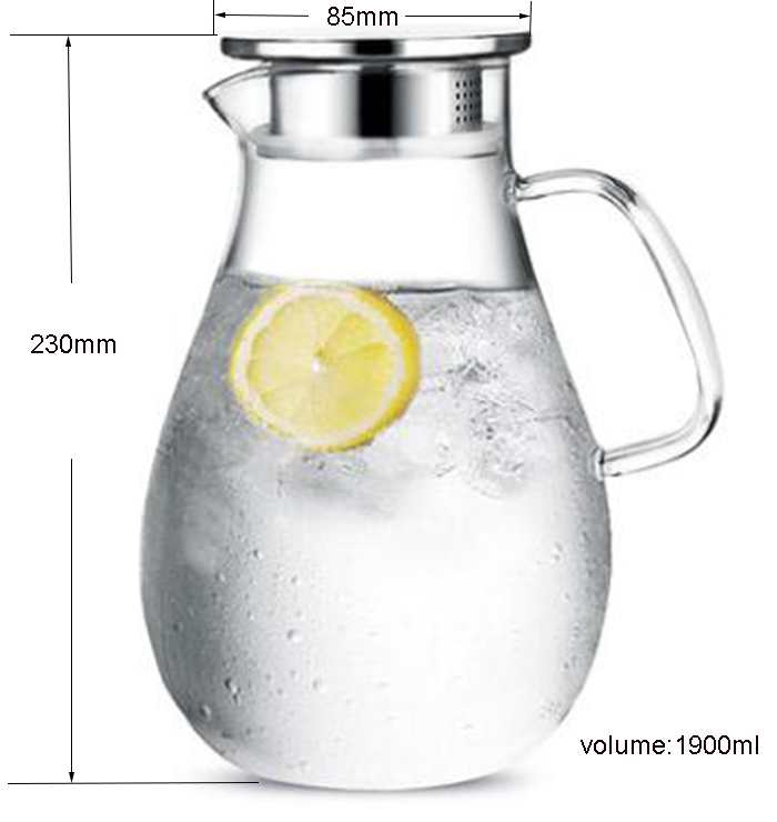 Heat Resistance Glass Water Pitcher Drink Juice Coffee Jug Container Dining Bottle