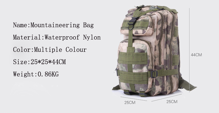 Waterproof Nylon Backpack Bag for Outdoor