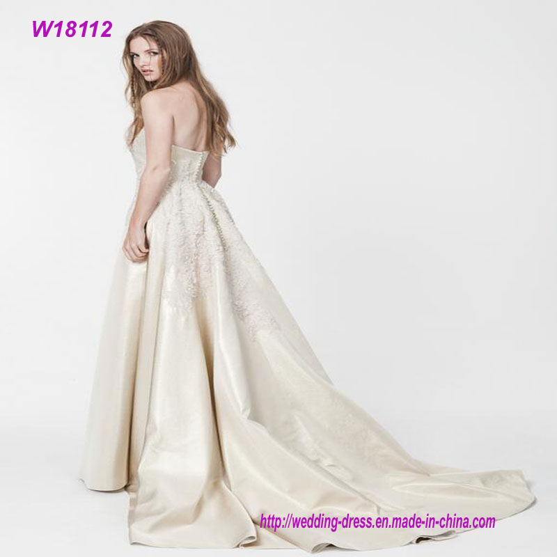 New Model Cheap Elegant Ivory Wedding Dress with Pocket