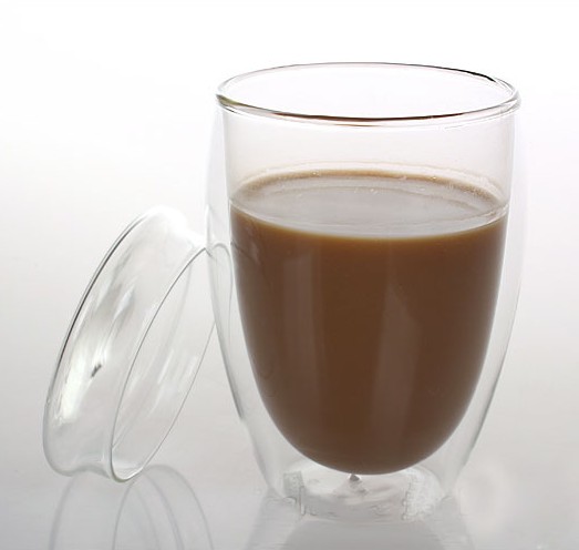 Egg-Shaped 350ml Glass Tea Cup with Lid (XLSC-001G 350ml)