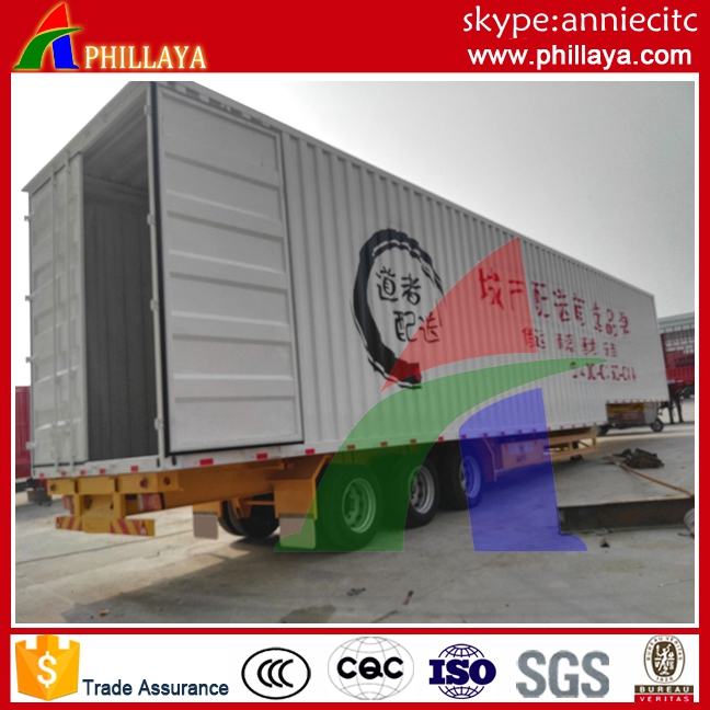 3 Axles 17.5 Meter Long Vehicle Wings Open Van Type Container Cargo Trailer