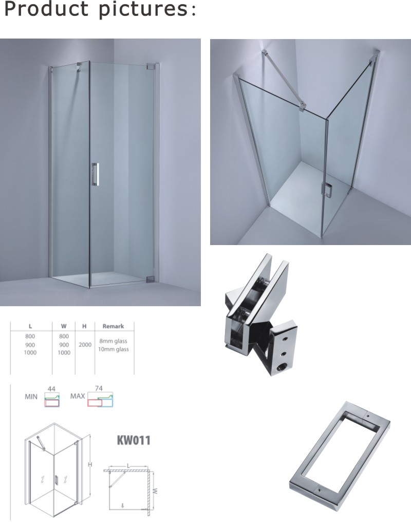Shower Cabin with Polished Aluminium Frame (A-KW011)