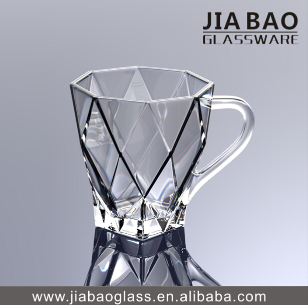 220ml New Mold Glass Mug, Glass Cup with Handle, Tea Glass, Coffee Glass (GB092308DL)