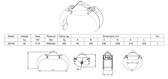 Rotator for log grapple