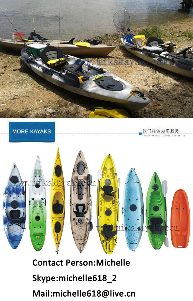 Single Ocean Fshing Kayak with Pedals Plastic Boat for Sale