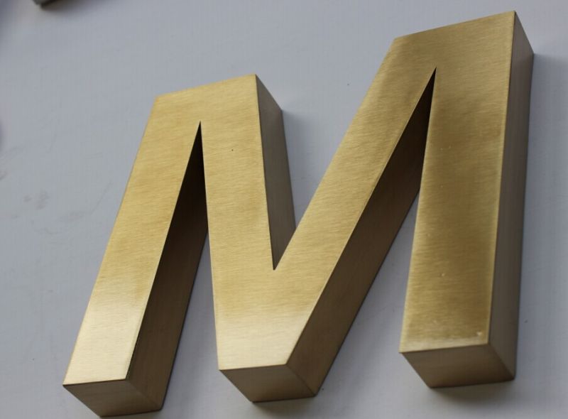 Brushed Golden Titanium Letter Building Signs (BLC-12)