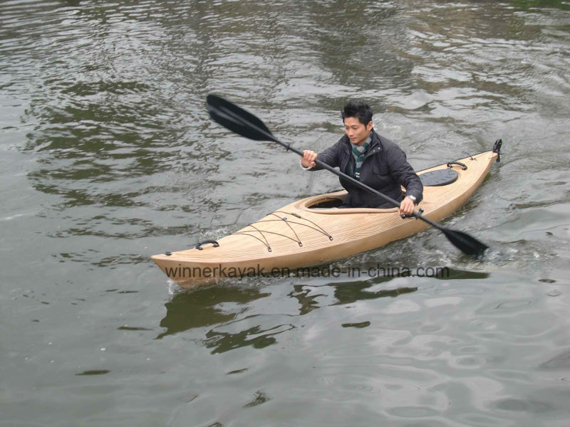 Chinese Wooden Style Single Sit in Plastic Kayak