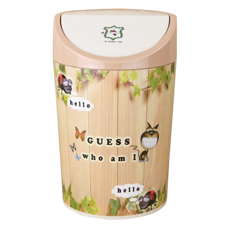 Fashionable Plastic Flip-on Dust Bin for Bedroom (FF-5270-3)