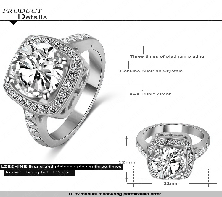 Classical Big Zircon and CZ Crstal Wedding Ring Cheap (Ri-HQ1003)