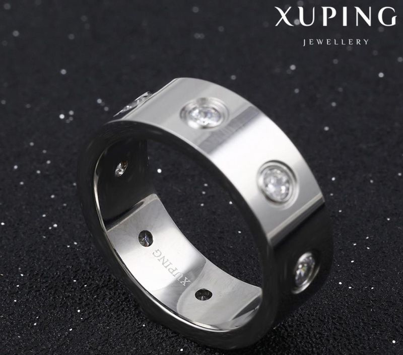 13974 Fashion Cool Cubic Zirconia Stainless Steel Jewelry Finger Ring for Men