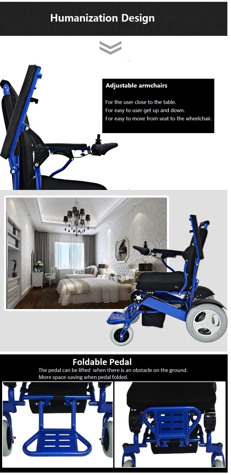 250W 12ah Porable Electric Power Wheelchair