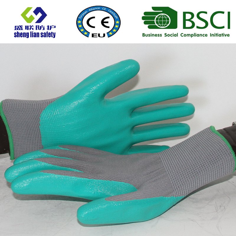 Polyester Shell with Nitrile Coated Work Gloves (SL-N103 ()