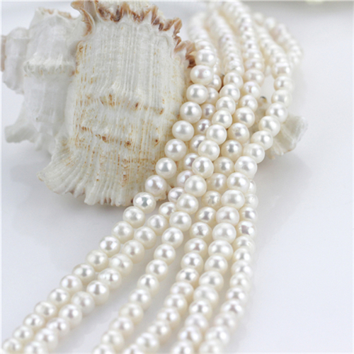 7-8mm White Wholesale Natural Freshwater Pearl Bead Strands