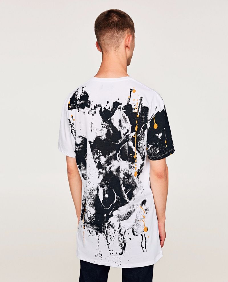 Paint Splatter Print Round Neck T-Shirt