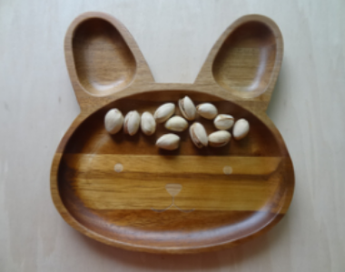 Dog-Shape Food Tray Rubber Wood Fruit Dish