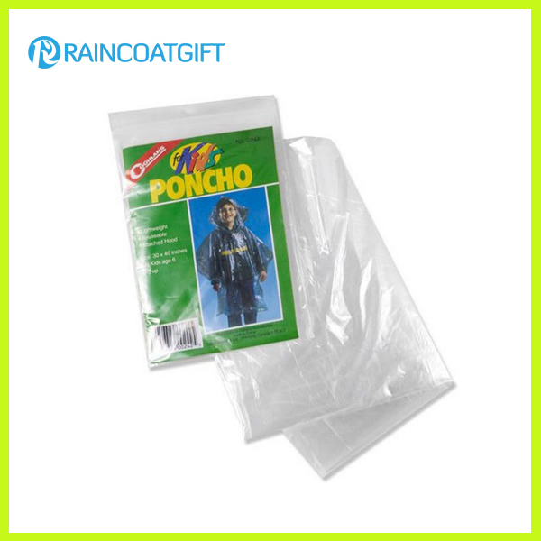 Disposable Kids PE Rain Poncho Rpe-042