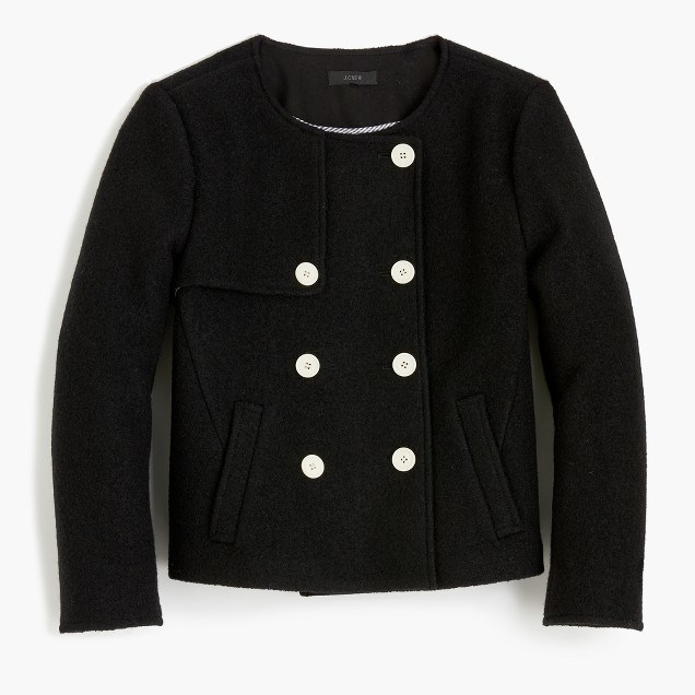 Cropped Jacket in Boiled Wool Coat Jacket