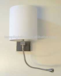 Hotel Room Decorative Brushed Nickel Wall Lamp with LED