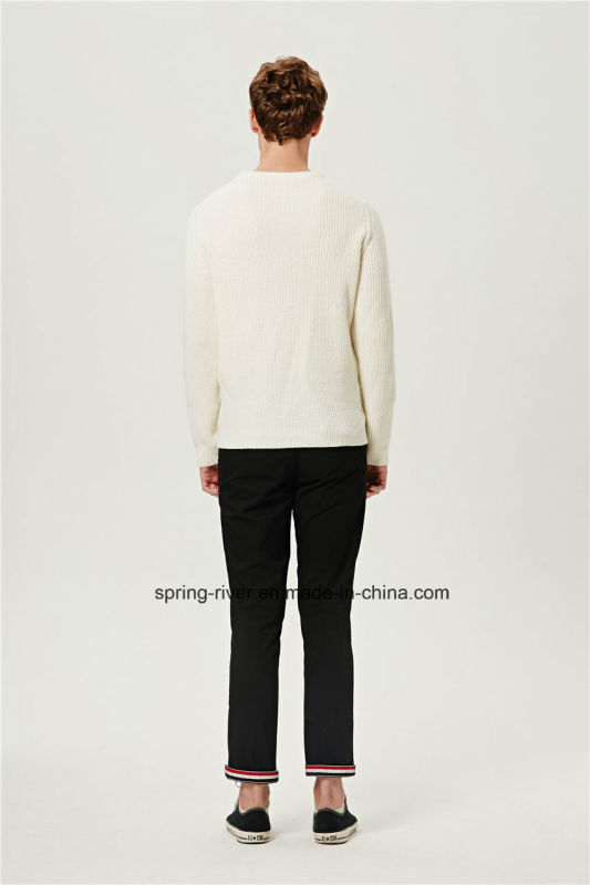 Half Fishmen Rib Round Neck Knitwear for Men