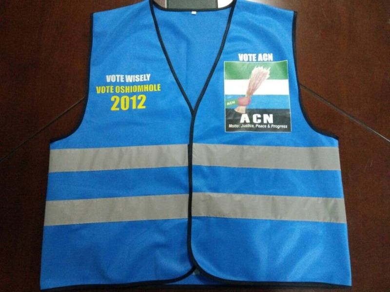 Safety Vest Blue Colour with Print Logo 100%Polyester